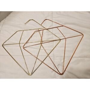 Rose Gold Scarf Belt Organizer Wire Diamond Shape Copper display Decor Retro